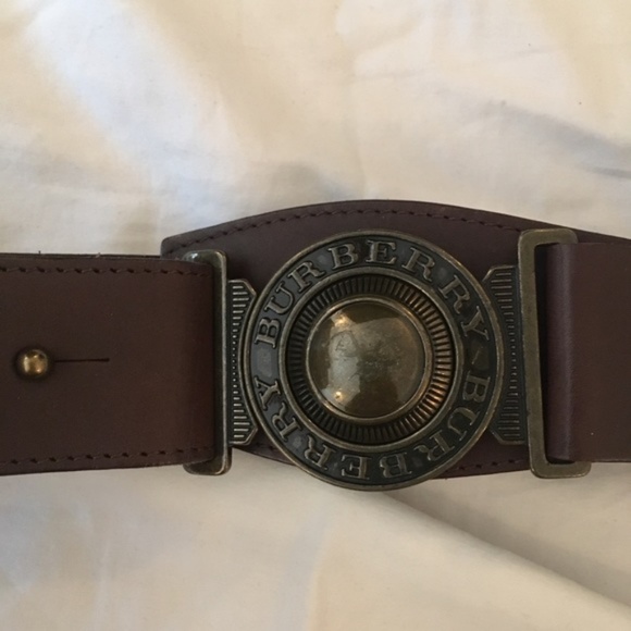 BURBERRY BROWN LEATHER BELT - Picture 1 of 4
